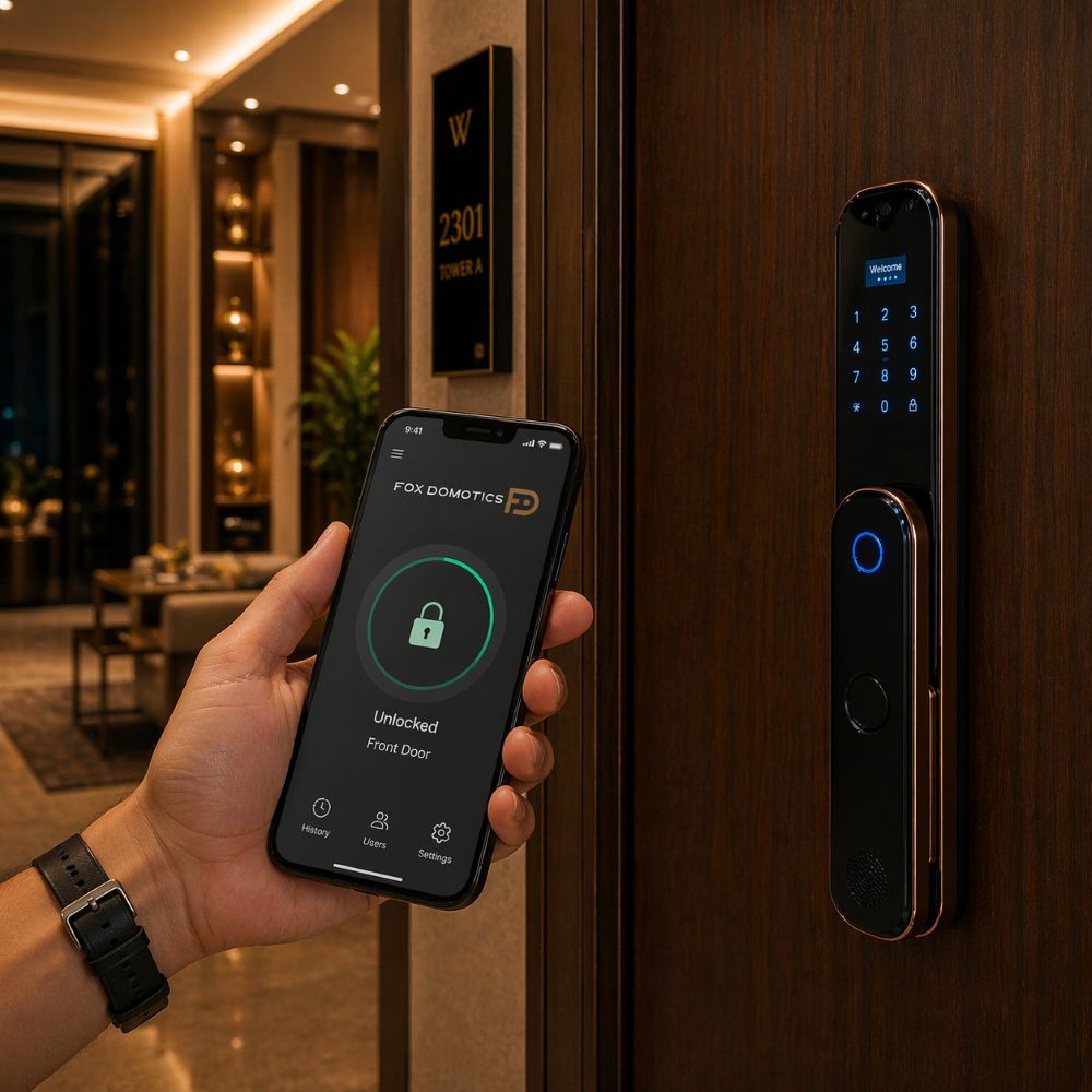 Smart lock controlled by mobile phone app