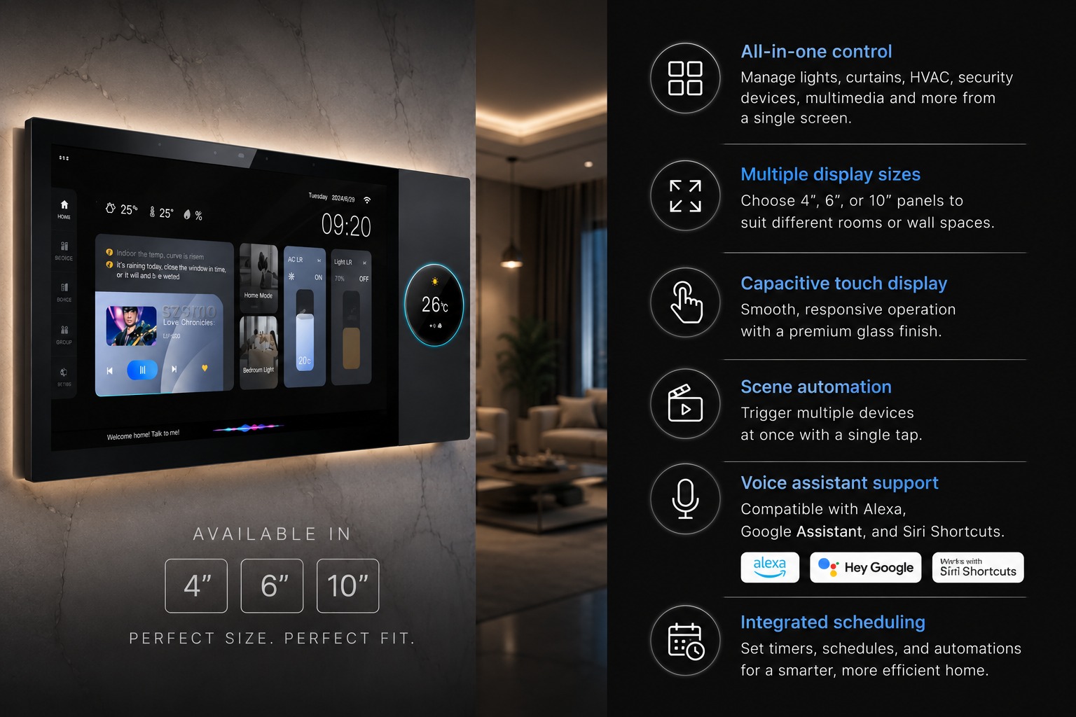 Smart Home Touch Screen Switch Features