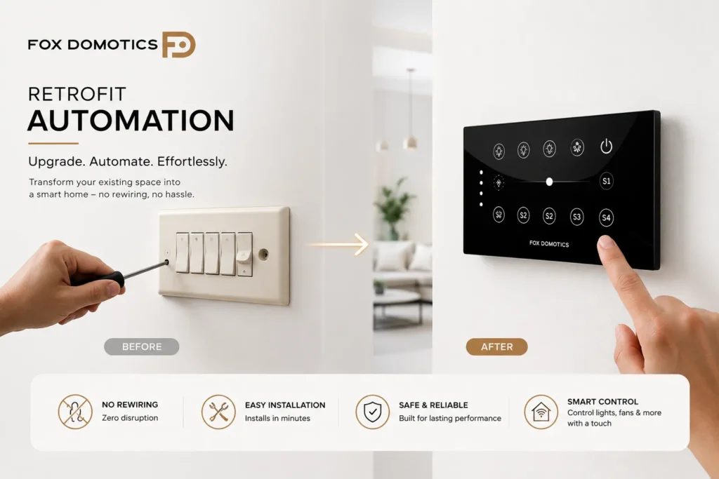 Retrofit smart home automation without rewiring