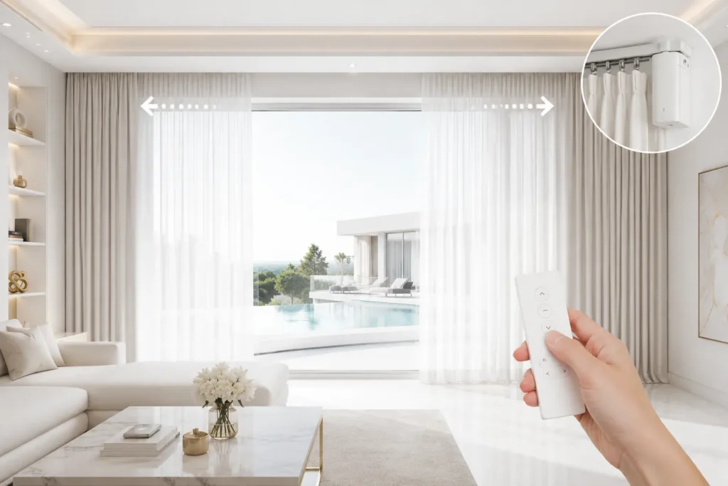 Motorized smart curtain automation system